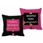 Almofada Quadrada - Comece e Recomece NW - Brasfoot Almofada Quadrada - Comece e Recomece NW - Brasfoot