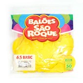 Balão Classic 6,5 Basic c/50 Unidades Amarelo São Roque
