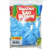 Balão Imperial 7 Liso c/50 Unidades Azul Baby São Roque