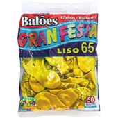 Balão Liso 6.5 Amarelo C/50 Gran Festa