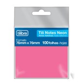 Bloco Adesivo Tili Notes 76x76mm 100F Rosa Neon Tilibra