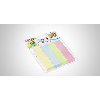 BLOCO SMART NOTES STRIPS COLORIDO TONS PASTEIS 4 BLOCOS 100F 19X76MM BRW