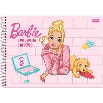 Caderno Cartografia Espiral 80F Barbie 8266 Capa Sortida Foroni