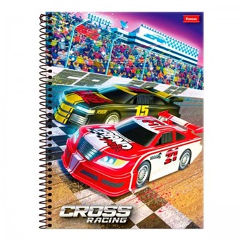 Caderno Universitário 20 Matérias 320F Cross Racing 9064 Capa Sortida Foroni