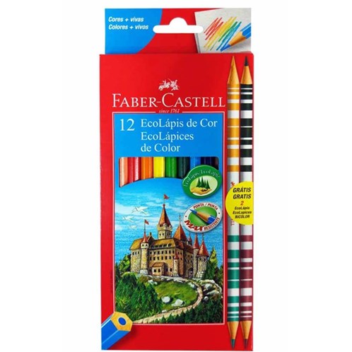 Lápis de Cor 10 Cores + 2 Bicolores Faber Castell
