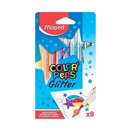 Lápis Hidrocor Color Peps Glitter 8 Cores Maped