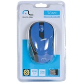 Mouse Sem Fio 2.4Ghz USB Preto e Azul MO215 Multilaser
